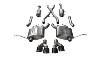 Corsa 14-21 Jeep Grand Cherokee 3.6L V6 Black Sport Cat-Back Exhaust