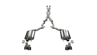 Corsa 18-20 Ford Mustang GT Convertible w/o Active Valves Xtreme Cat-Back w/ Black PVD 4in Tips
