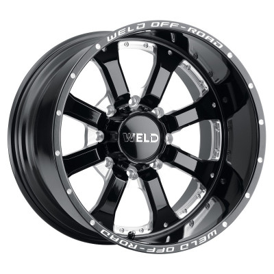 Weld Off-Road W125 20X9 Granada Eight 8X180 ET00 BS5.00 Gloss Black MIL 124.3 Wheel | 2011-2024 Silverado / Sierra (2500 / 3500 HD) | W12509018500