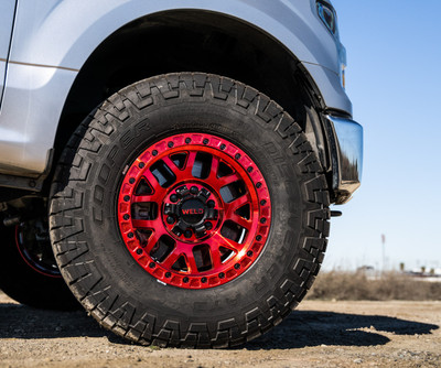 Weld Off-Road W905 17X9 Cinch Beadlock 6X135 6X139.7 ET-12 BS4.50 Candy Red / Red Ring 106.1 Wheel | 2009-2024 F-150 | 2010-2024 Raptor | 2010-2024 Expedition | 2019-2024 Ram 1500 | Silverado / Sierra 1500 | W90579098450
