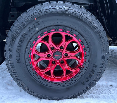 Weld Off-Road Off-Road W134 Red Wheel 17x9 | 5x127 BC (5x5) | +127 Offset - fits Jeep Wrangler JL 2018-2026, Jeep Wrangler JK 2007-2018, Jeep Gladiator JT 2020-2026, Jeep Commander 2006-2010, Chevrolet C/K1500 2WD 1967-1998, and 7 more