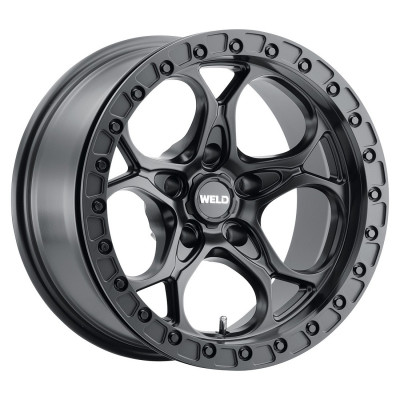 Weld Off-Road Ledge Beadlock Wheel Satin Black / Black Ring 17x10 | 5x127 BC (5x5) | +127 Offset - fits Jeep Wrangler JL 2018-2026, Jeep Wrangler JK 2007-2018, Jeep Gladiator JT 2020-2026, Jeep Commander 2006-2010, Chevrolet C/K1500 2WD 1967-1998, and 7 more