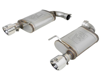 aFe MACH Force-Xp SS Axle Back Exhaust w/Polished Tips 15-17 Ford Mustang GT V8-5.0L - 49-43105-P