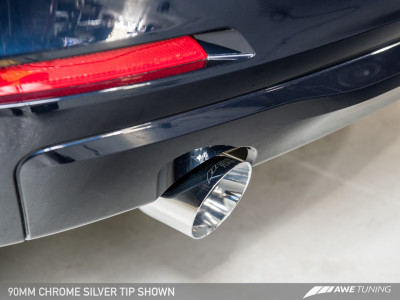 AWE Tuning BMW F30 2012-2019 320i Touring Edition Exhaust & Performance Mid Pipe | Chrome Silver Tip (90mm) | 3015-22042