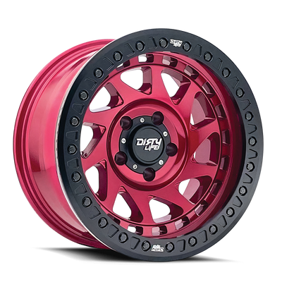 Dirty Life 9313 Enigma Race 17x9 / 5x127 BP / -12mm Offset / 78.1mm Hub Crimson Candy Red Wheel