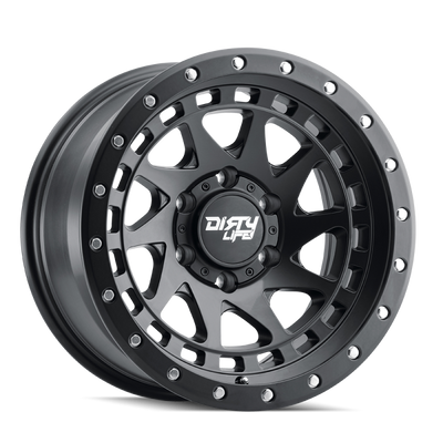 Dirty Life 9311 Enigma Pro 17x9 / 6x139.7 BP/-12mm Offset/106mm Hub Matte Black Wheel - Beadlock