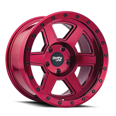 Dirty Life 9315 Compound 17x9 / 5x127 BP / -12mm Offset / 78.1mm Hub Crimson Candy Red Wheel