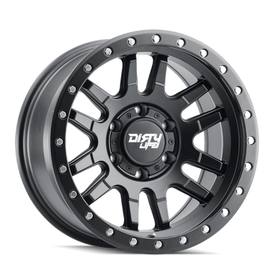 Dirty Life 9309 Canyon Pro 17x9 / 6x139.7 BP/0mm Offset/106mm Hub Matte Black Wheel - Beadlock
