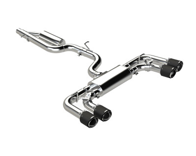 MBRP Exhaust T304 Stainless Steel, 3" Cat-Back, 2.5" Quad Rear Exit with Carbon Fiber Tips, Active Exhaust for 2022-2025 Volkswagen Golf R MK8 - S46133CF