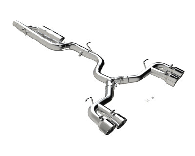 MBRP Exhaust T304 Stainless Steel, 3" Cat-Back, Quad Split Rear, Valve Delete for 2022-2025 Volkswagen Golf R MK8 - S4612304
