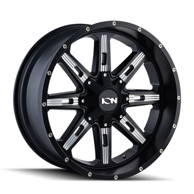ION Type 184 18x9 / 6x135 BP / 18mm Offset / 106mm Hub Satin Black/Milled Spokes Wheel