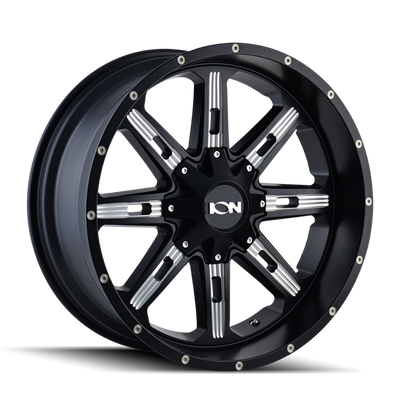 ION Type 184 18x9 / 6x135 BP / 18mm Offset / 106mm Hub Satin Black/Milled Spokes Wheel
