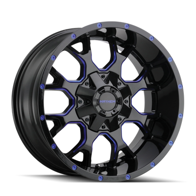 Mayhem 8015 Warrior 17x9 / 6x135 BP / 18mm Offset / 106mm Hub Black w/ Prism Blue Wheel
