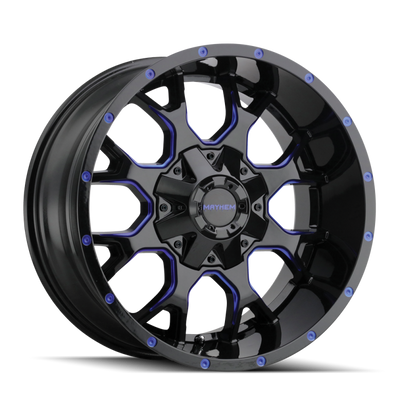 Mayhem 8015 Warrior 18x9 / 8x165.1 BP / 18mm Offset / 130.8mm Hub Black w/ Prism Blue Wheel