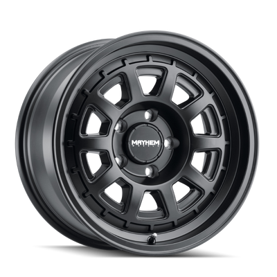 Mayhem 8303 Voyager Matte Black Wheel 18x9 | 5x127 BC (5x5) | +0 Offset - fits Jeep Grand Cherokee SRT 2006-2021, Jeep Grand Cherokee Trackhawk 2018-2021, Dodge Durango SRT 2018-2026, Jeep Wrangler JL 2018-2026, Jeep Wrangler JK 2007-2018, and 10 more