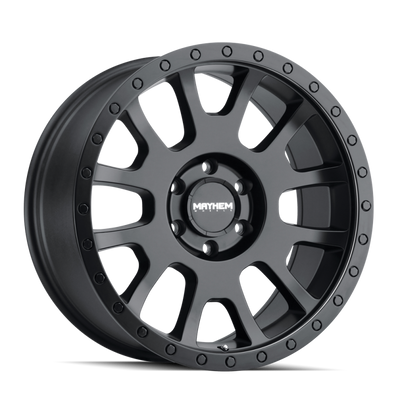 Mayhem 8302 Scout Matte Black Wheel 18x9 | 5x127 BC (5x5) | +0 Offset - fits Jeep Grand Cherokee SRT 2006-2021, Jeep Grand Cherokee Trackhawk 2018-2021, Dodge Durango SRT 2018-2026, Jeep Wrangler JL 2018-2026, Jeep Wrangler JK 2007-2018, and 10 more