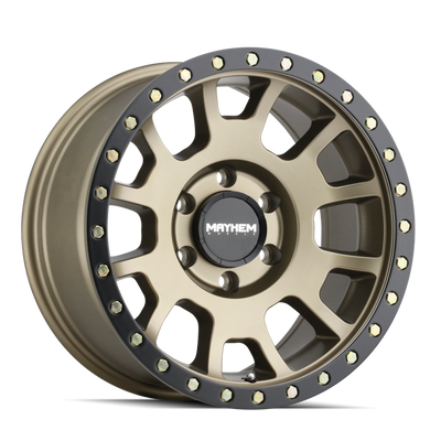 Mayhem 8302 Scout 18x9 / 5x127 BP / 0mm Offset / 78.1mm Hub Matte Gold w/ Matte Black Lip Wheel