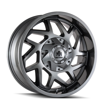 Mayhem 8106 Hatchet 20x9 / 6x135 BP / 0mm Offset / 106mm Hub Gloss Gunmetal w/ Black Wheel