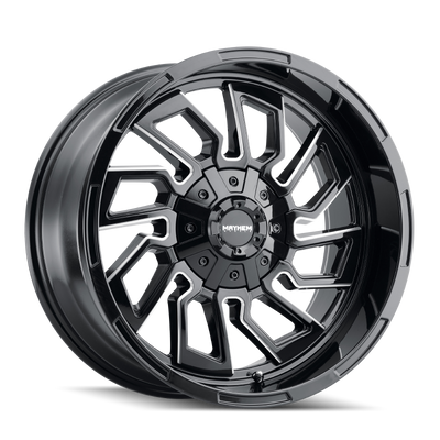 Mayhem 8111 Flywheel 20x10 / 5x127 BP / -19mm Offset / 87.1mm Hub Black w/ Milled Spokes Wheel