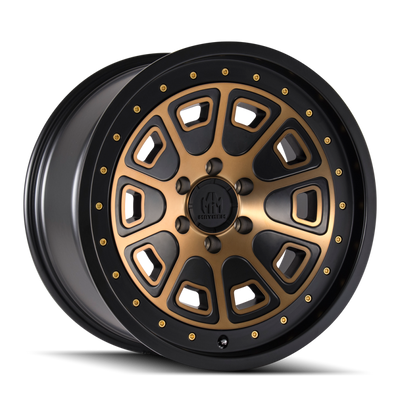 Mayhem 8301 Flat Iron 17x9 / 5x127 BP / -12mm Offset / 78.1mm Hub Matte Black w/ Bronze Tint Wheel