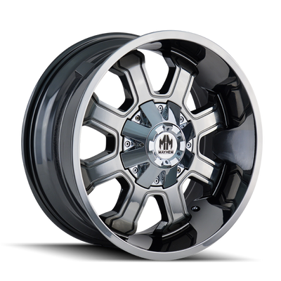 Mayhem 8103 Fierce Chrome Wheel 22x12 | 8x165.1 BC (8x6.5) | -44 Offset - fits Ram 2500 1994-2026, Ram 3500 SRW 1994-2026, Chevrolet Silverado 2500 (pre-2011), Chevrolet Silverado 3500 (pre-2011), GMC Sierra 2500 (pre-2011), and 6 more