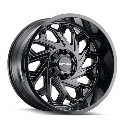 Mayhem 8112 Essex 22x12 / 8x165.1 BP / -51mm Offset / 125.2mm Hub Black w/ Milled Spokes Wheel