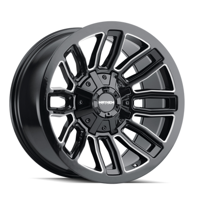 Mayhem 8108 Decoy 20x10 / 5x139.7 BP / -19mm Offset / 110mm Hub Black w/ Milled Spokes Wheel