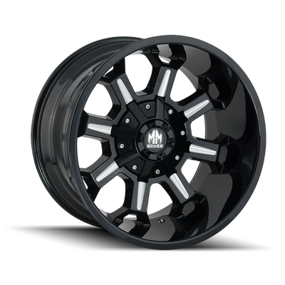 Mayhem 8105 Combat 17x9 / 6x120 BP / 18mm Offset / 78.1mm Hub Black w/ Milled Spokes Wheel