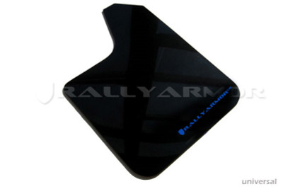 Rally Armor Universal fitment (no hardware) UR Black Mud Flap w/ Blue Logo