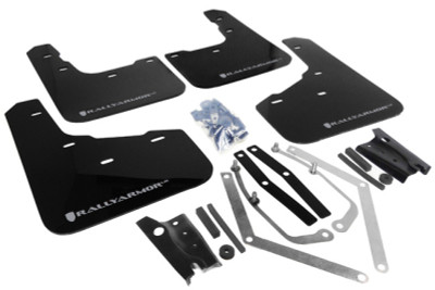 Rally Armor 13+ Ford Fiesta ST Black Mud Flap w/ Silver Logo