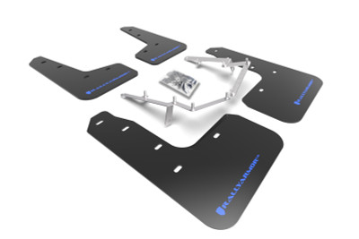 Rally Armor 2017-2020 Honda Civic LX / EX / EX-L Hatchback Black Mud Flap Blue Logo