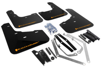 Rally Armor 13-19 Ford Fiesta ST UR Black Mud Flap w/ Orange Logo