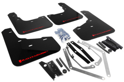 Rally Armor 13+ Ford Fiesta ST Black Mud Flap w/ Red Logo