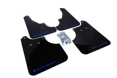 Rally Armor 2009+ Subaru Forester UR Black Mud Flap w/ Blue Logo