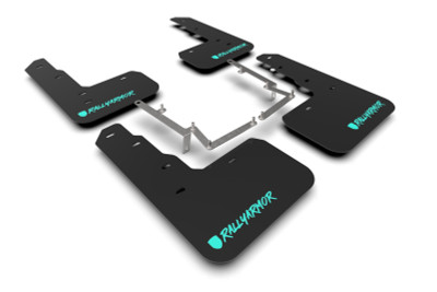 Rally Armor 17-21 Honda Civic Type R Black UR Mud Flap Altered Font Teal Logo