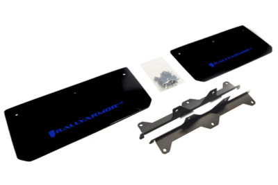 Rally Armor 2015-2016 Polaris Slingshot Front UR Black Mud Flap w/ Blue Logo