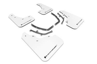 Rally Armor 2019+ Mazda3 GT Sport Hatch UR White Mud Flap w/ Black Logo