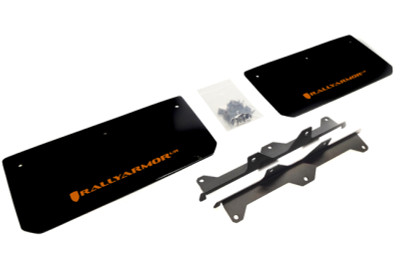 Rally Armor 15-16 Polaris Slingshot Front Black Mud Flaps Orange Logo