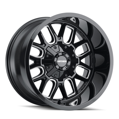 Mayhem 8107 Cogent 17x9 / 8x165.1 BP / -12mm Offset / 130.8mm Hub Black w/ Milled Spokes Wheel