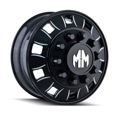 Mayhem 8180 BigRig Black Wheel 22.5x8.25 | 5x209.55 BC / 10x285.75 BC | +169 Offset - fits Ford F-450 1999-2026, Ford F-550 1999-2026, Ram 4500 2008-2026, Ram 5500 2008-2026
