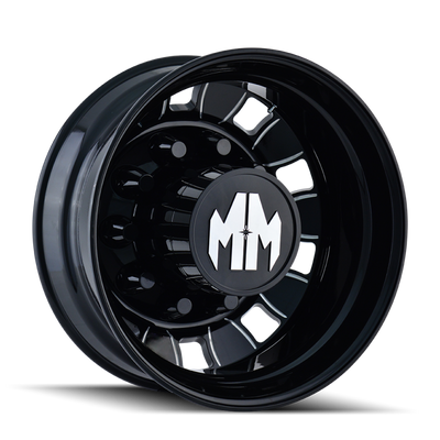 Mayhem 8180 BigRig Black Wheel 22.5x8.25 | 5x209.55 BC / 10x285.75 BC | +169 Offset - fits Ford F-450 1999-2026, Ford F-550 1999-2026, Ram 4500 2008-2026, Ram 5500 2008-2026
