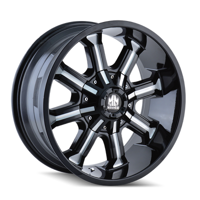 Mayhem 8102 Beast 17x9 / 5x127 BP / 18mm Offset / 87mm Hub Black w/ Milled Spokes Wheel