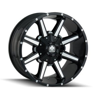 Mayhem 8104 Arsenal 20x9 / 5x127 BP / 0mm Offset / 87mm Hub Black/Machined Face Wheel