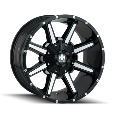 Mayhem 8104 Arsenal 18x9 / 6x135 BP / -12mm Offset / 106mm Hub Black/Machined Face Wheel