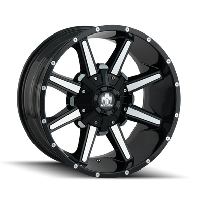 Mayhem 8104 Arsenal 18x9 / 5x114.3 BP / -12mm Offset / 87mm Hub Black/Machined Face Wheel
