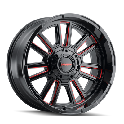 Mayhem 8115 Apollo Black Wheel 20x10 | 5x127 BC (5x5) | -19 Offset - fits Jeep Grand Cherokee SRT 2006-2021, Jeep Grand Cherokee Trackhawk 2018-2021, Dodge Durango SRT 2018-2026, Jeep Wrangler JL 2018-2026, Jeep Wrangler JK 2007-2018, and 10 more