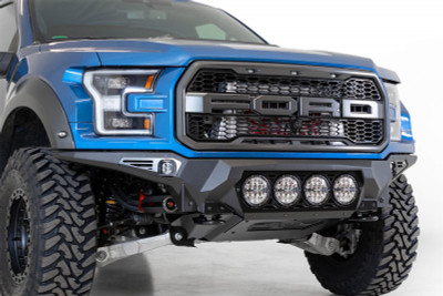 Addictive Desert Designs 2017-2020 Ford F-150 Raptor Bomber Front Bumper w/ 4 Rigid 360 6in Round Mounts