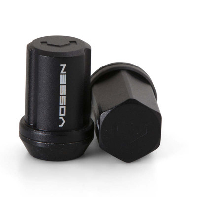 Vossen 35mm Lock Nut - 14x1.5 - 19mm Hex - Cone Seat - Black (Set of 4) (LUG-NL1450-BC) - genuine Vossen wheel hardware, 14x1.5 thread pitch