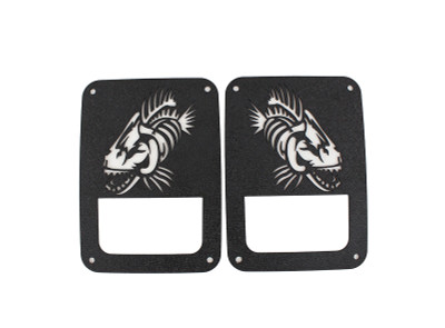 Fishbone Offroad 07-18 Jeep Wrangler JK - Black Textured Powdercoat Tail Light Covers