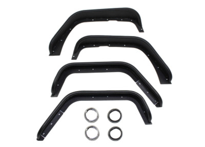 Fishbone Offroad 07-18 Jeep Wrangler JK Front/Rear Steel Tube Fenders -Blk Txtrd Pwdercoat(Set of 4)